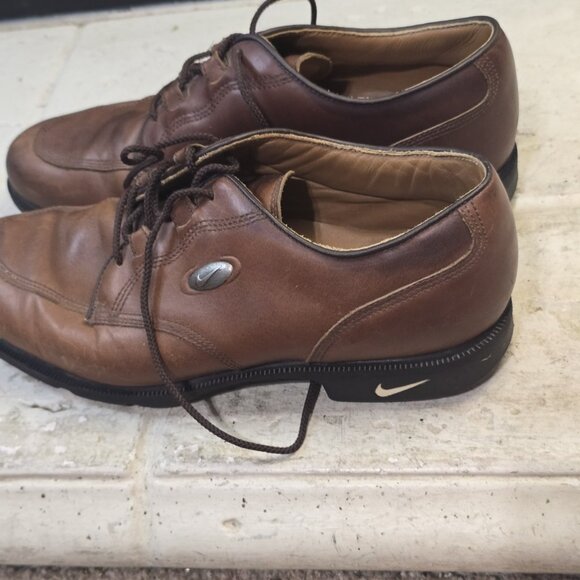 Vintage Used Nike Golf Shoes Leather Brown Mens Size 8.5 - Picture 4 of 13